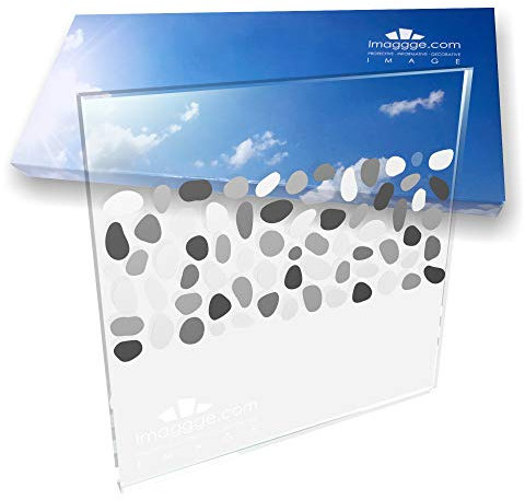 imaggge.com Pebble Frieze - 112 ciottoli autoadesivi per decorare il bagno (vetro doccia, parete, ...) o per evitare collisioni contro la finestra (uccelli, bambini, ...)