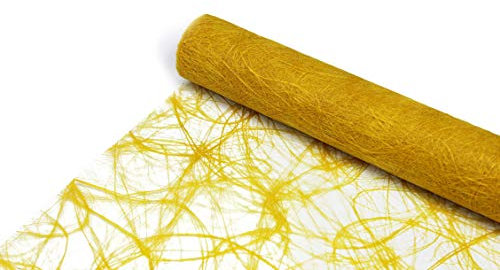 DEKOMARKET Sizoweb® Tischband Tischläufer Tischdecke 5 Meter lang, 30 cm breit (gelb)