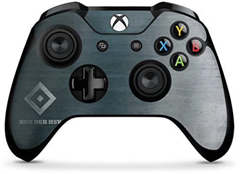DeinDesign Skin kompatibel mit Microsoft Xbox One X Controller Folie Sticker HSV Hamburger SV Metallic Look