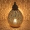 Orientalische Laterne - Shabby Chic Weiß Gold, Marokkanisches Windlicht Metall Kerzenhalter, Kerzen-Deko Muttertag Ostern Geburtstag Dekoration IRL2010