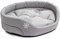 BOUTIQUE ZOO Hundebett | Oval Hundekissen für Große Hunde | Kratzfest Hundeliege mit Kissen | Hundekorb | Waschbar Polyester | Große: XL (71x60 cm) | Farbe: Grau