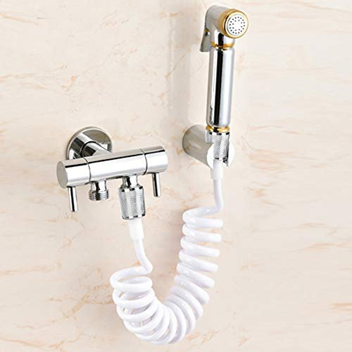 Cafopgrill Flexibler Duschschlauch ABS-Feder Flexibler Duschschlauch für Wasser Sanitär Toilette Bidet Spritzpistole Badezimmer(Weiß)