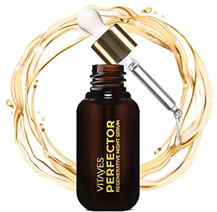 Vitayes Nachtserum mit Herbaglow NRG und Hyaluronsäure, regenerativer Effekt zur Gesichtspflege - Nachtpflege Made in Germany (30ml)