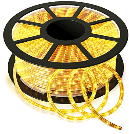 RELAX4LIFE 20m LED Lichterschlauch, Lichterkette mit 720 LEDs, LED Schlauch Wasserfest für Innen Außen, 50000h, Lichtschlauch für Weihnachten, Hochzeit, Party Deko, Warmweiß