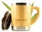 Biscay Home Tasse, chope 350ml en Bambou et INOX, Anse en Bois, Camping, Voyage, Travail, Couvercle pour Boire, Edition limitée