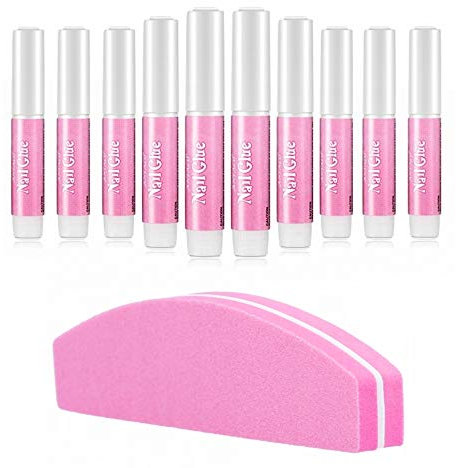 10pcs Nail Glues Extra Strong Quick Dry Adhesive For Natural or False Nails, Art, Tips, Acrylic, Gel, to stick Diamonds Glitter Rhinestones, transparent colour