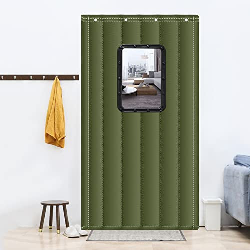 Rideau de Porte d'entree Thermique Isolant Anti Froid, Rideau de Porte Isolant Phonique, Rideau de Porte Occultant Thermiques, Facile À Installer, pour Couloirs, Portes
