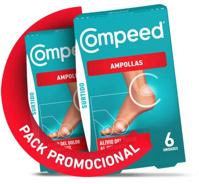COMPEED Ampollas Surtido, Apósitos Hidrocoloides Contra Rozaduras, Pack 2 x 6 uds.