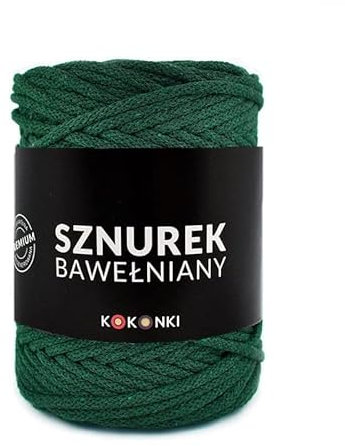 Makramee-Schnur aus Baumwolle PREMIUM By KOKONKI 5mm / Ralle 100 m (flaschengrün)