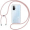 Tikgue Handykette für Xiaomi Redmi Note 10 Pro/Note 10 Pro Max Hülle mit Band, Handyhülle mit Kordel zum Umhängen Schutzhülle mit Kette Glitzer Transparent Weich TPU Silikon Bumper - Roségold