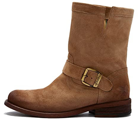 Felmini - Scarpe Donna - Innamorarsi com GREDO 7176 - Stivali Biker - In Pelle Genuina - Marrone - 42 EU Size