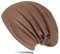 WANSSY® Damen Herren Unisex Uni Farbe Beanie Fashion schlicht ohne Muster Einheitshröße elastisch für M-XXL Kopfbedeckung Schutz vor der Sonne (Braun)