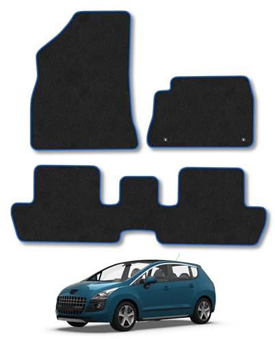 Peugeot 3008 (2009-2016) Carpet Car Mats | Blue Edge Trim Tailored Fit Floor Mats Full Coverage Protection Accessories Easy Clean Anti Slip Made in the UK