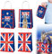 King Coronation Gifts Papiertüten, Union-Jack-Flagge, Papier-Kraftpapier, Geschenktüten für König Charles III, Krönungsgeschenkbox, britische Flagge, Tragetasche mit Griffen für Krönung,Großbritannien