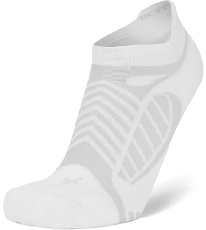 Balega Ultralight Lightweight Performance No Show Athletic Running Socks for Men and Women (1 Pair), White/Space Gray, Medium