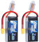 Zeee 2S Lipo Battery 2200mAh 7.4V 50C RC short Battery with XT60 Plug for FPV Drone Quadcopter Helicopter Airplane RC Boat RC Car RC Models(2 Pack)