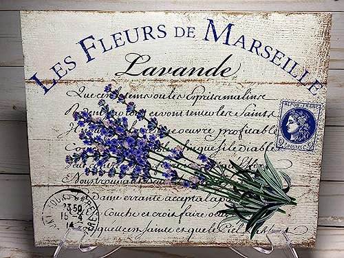 asbwuo Shabby Chic Wall Decor, French Country Lavender Wall Art, French Country Decor,Lavender Sign Garden Restaurant Cafe Home Wall Decor Art Tin Sign Vintage 8x12 Inches