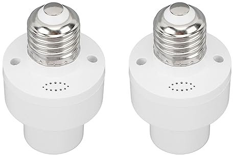 Miokycl 2PCS Douille D'ampoule Intelligente Commande sans Fil Support de Lampe Commande Vocale avec Port à Vis E27 Smart Life 100V‑250V Blanc
