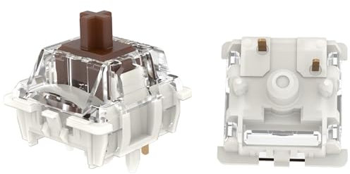 GUYEKS Gateron KS-9 Pro 3.0 Brown pre Lubricated 5-pin Linear Switch Compatible with MX Mechanical Key Game Keyboard switches (72PCS,Pro Brown 3.0 5pin)
