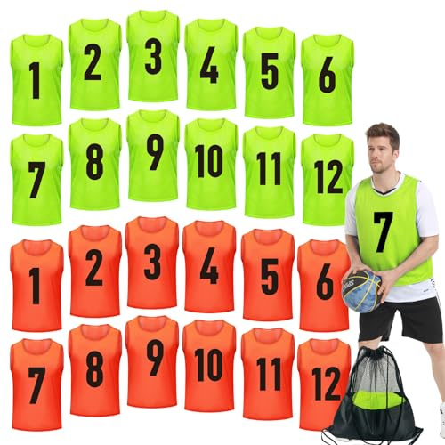 Antoyo Soccer Pinnies Youth with Numbers Scrimmage Team Pinnies Practice Vests for Basketball Soccer Football Bibs