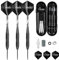 flintronic 3 Stück Profi Steeldarts,Dartpfeile Mit Metallspitze, Steel Dartpfeile Mit 3PC PVC Schäften, 24 Stainless Schäfte, 3 Flights, 50 Anti-Lose Gummiringe, 1Dart Tool Sharpener, 1 Flight-Schutz