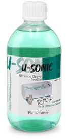 ErrecHome U-Sonic, Ultrasonic Cleaner Solution for Ultrasonic Machine Cleaners, Concentrate, Effective and Gentle Formulation to clean Jewels, Glasses, Dentures, Small Accessories, 500 ml