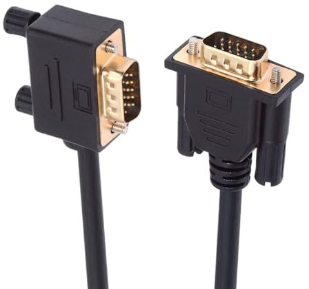 NFHK Câble d'extension VGA RGB mâle vers mâle droit coudé à 90 degrés 3COAX+6C pour moniteur, projecteur d'ordinateur
