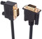 NFHK 90 Grad links gewinkelter VGA-RGB-Stecker auf gerader Stecker, Verlängerungskabel 3COAX + 6C für Monitor, Projektor, Computer