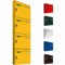 AL Briefkastensysteme Basic 4er Briefkasten RAL 1003 Signal Gelb 4 Fächer DIN A4 wetterfest Briefkastenanlage mit Posthaltebügel und 2 Namensschildern