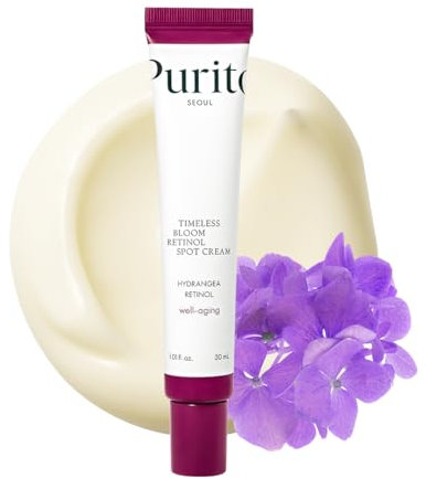 PURITO SEOUL Timeless Bloom Retinol Spot Cream, Korean Jeju Hydrangea, for Sensitive Skin, Retinol Cream, Wrinkle Reduction, Anti Aging Face Cream, K-Beauty, 30ml 1fl.oz