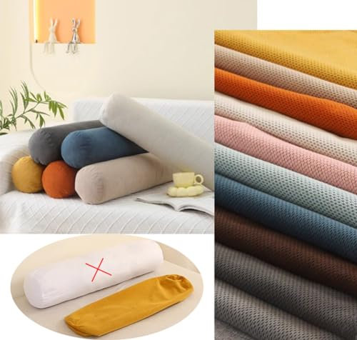 Funda de almohada cilíndrica decorativa de felpa suave para sofá, dormitorio, sala de estar, solo funda, funda de almohada de cuerpo completo, funda de almohada para el cuello (blanco, 20 x 80 cm)
