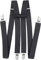 axy Hosenträger für Herren breit 2,5 cm in H-Form mit 4 Hosenträger Clips extra stark längenverstellbar (Dunkelgrau)