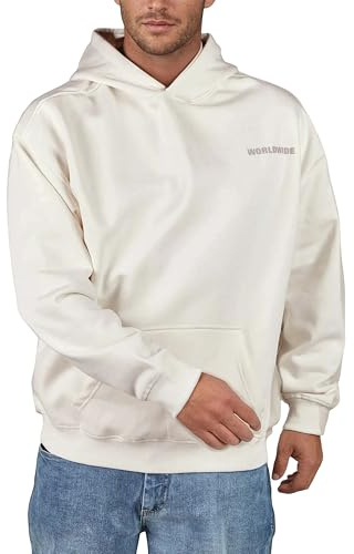 riverso Hoodie Herren Oversize mit Backprint RIVDave Kapuzenpullover Pullover Schwarz Weiß Grün Blau S M L XL XXL