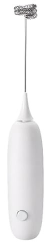 Espumador de leche de mano, espumador de leche eléctrico alimentado por pilas, mezclador de bebidas pequeño, espumador de café, agitador de leche eléctrico de mano con batidor de acero inoxidable
