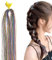 Buntes Haarlametta Glitzernde, 50 Stück Haarschnüre Tinsel Hair Extensions Party Highlights Hair Tinsel Haarsträhnen Zum Einflechten Fadengarn Flechtdrahtband für Mädchen Frauen (50 Stück Metall)