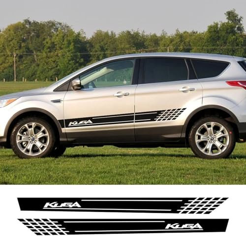 LYABYT 2Pcs Auto Aufkleber Auto Lange Streifen Vinyl Film Aufkleber Racing Sport Styling Dekoration Automobile Tuning Zubehör, Für Ford Kuga