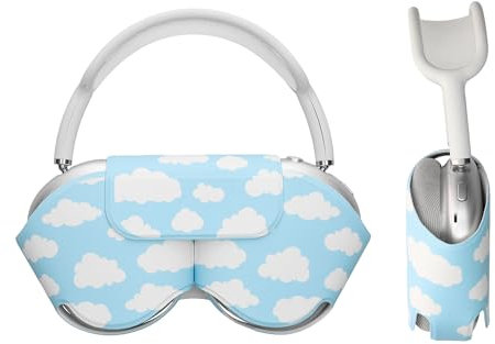 kwmobile Softe Schutzhülle kompatibel mit Apple AirPods Max Hülle - weiche Kopfhörer Tasche - Etui aus Polyester - Wolken und Himmel
