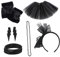 ANDRESLAD 17 Stück 1 Satz Retro-Anziehzubehör Outfit Fischernetz Handschuhe Zubehör Haarband aus Spitze Retro-Kostümzubehör Perlenohrringe retro styles trachten set 80er handschuhe Black