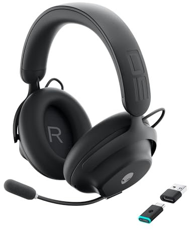 Alienware Pro Wireless Gaming Headset - Wired/Wireless, Bluetooth 5.3, 15 Minute Fast Charging, Audio Output 20 Hz, Battery Talk Time (ANC on) Up to 24 Hrs (Bluetooth), Dark Side of The Moon