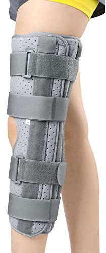 Soporte inmovilizador de rodilla de pierna completa, soporte para recuperación postpreoperatoria y cirugía, férula de rodilla recta, envoltura de compresión ajustable