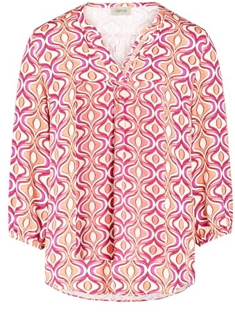 Cartoon Damen Blusenshirt mit Muster 46, Pink/Apricot