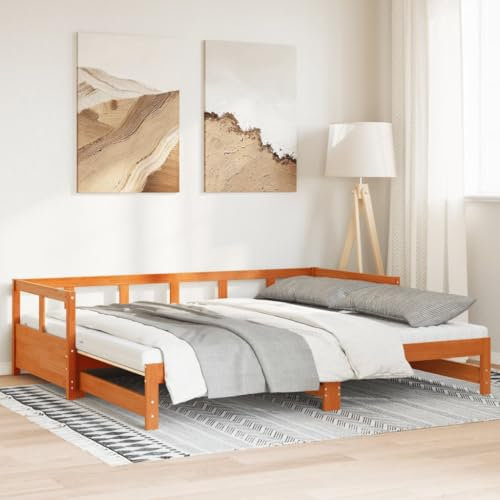Xichuzi Tagesbett Ausziehbar mit Matratzen 80x200 cm Massivholz Kiefer, Schlafsofa, Daybed, Bettsofa, Sofa Bed, Sofabett, Schlafcouch, Jugendbett, Bettgestell, Bettcouch - 3321040