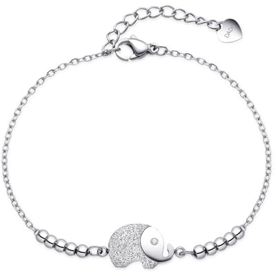 Dada Gioielli – Damenarmband mit Kleeblatt, Marienkäfer oder Elefant – Glücksbringer aus Edelstahl
