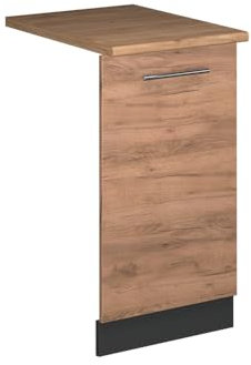 Vicco Geschirrspülblende Fame-Line, Geschirrspüler Fronttür, Goldkraft Eiche, 45 cm, AP Eiche