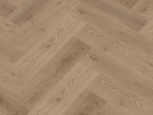 5,5 mm Click-Vinyl Vinylboden Vinyl CHECK One 2077H Altenwald Eiche Herringbone inkl. Trittschall Premium, NK 42 - Maße: 592 x 148 x 5,5 mm - VPE: 1,752 m²