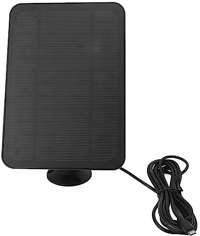 4W 5V Solar, Camera IP65 Charger with 360 Degree Adjustable Bracket Panel Security for Arlo Ring Blink (Black)