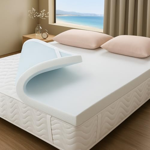 Viskoelastische Matratzenauflage | Gel Topper 120x180 cm | Dicke 8cm | ViscoGel-Kern | Frische und Komfort | Verbessert den Schlafkomfort | Bezug abnehmbar und waschbar | für Sommer-und Winterseite