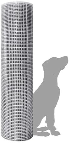 Creperture Grillage métallique 1 m x 25 m - Pour plantes de jardin, plate-bande surélevée - Fil de poulet - Clôture pour lapin, campagnol, oiseaux, matériaux de construction - Maillage 0,9 mm