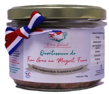 Quintessence de Foie Gras et Magret Fumé 180 g | Spécialité Artisanale Française, 100% Naturel, Sans Conservateurs, Additifs ni Colorants, Coffret Gourmet à Offrir