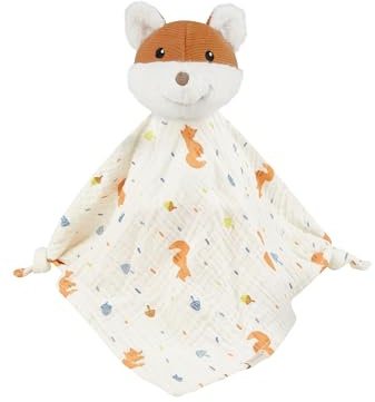 Sterntaler Schmusetuch L Fuchs Filou - Kuscheltuch aus weichem Cord, Flausch & Musselin - Baby Spielzeug mit Knotendetails zum Greifen, Spielen & Entdecken - Schnuffeltuch ab Geburt, lichtgrau